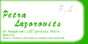 petra lazorovits business card